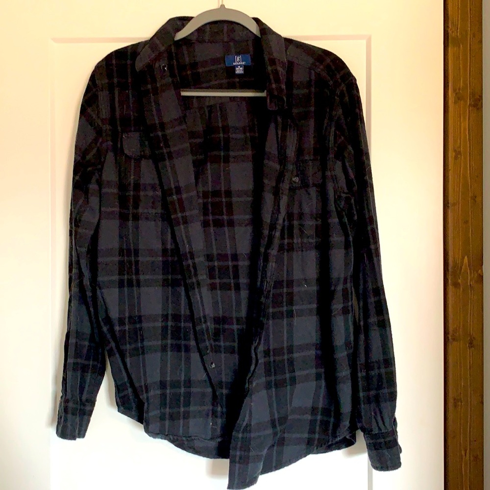 flannel button-down shirt